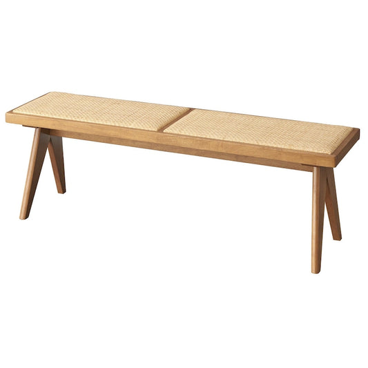 Lifestorey Veletina Solid Wood and Rattan Dining Bench