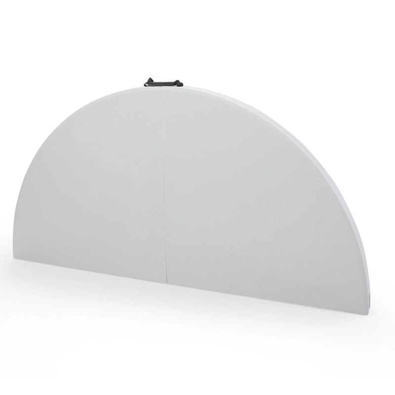 Round Plastic Folding Table with Carrying Handle, 66  Heavy Duty Foldable Round Table Indoor Outdoor, 5 Legs Portable