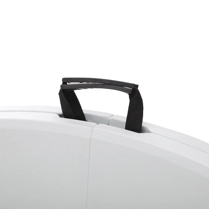 Round Plastic Folding Table with Carrying Handle, 66  Heavy Duty Foldable Round Table Indoor Outdoor, 5 Legs Portable