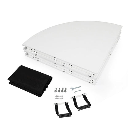 Round Plastic Folding Table with Carrying Handle, 66  Heavy Duty Foldable Round Table Indoor Outdoor, 5 Legs Portable