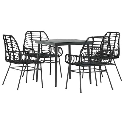 vidaXL Garden Dining Set Black - 31.5 x 31.5 x 29.1
