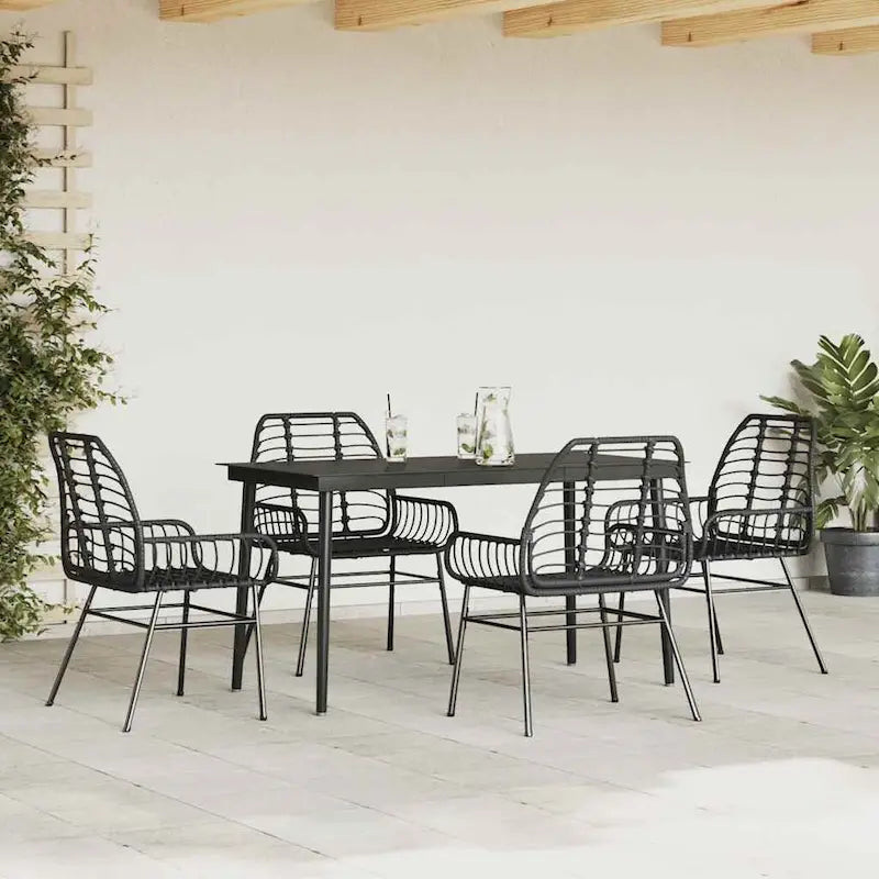vidaXL Garden Dining Set Black - 31.5 x 31.5 x 29.1