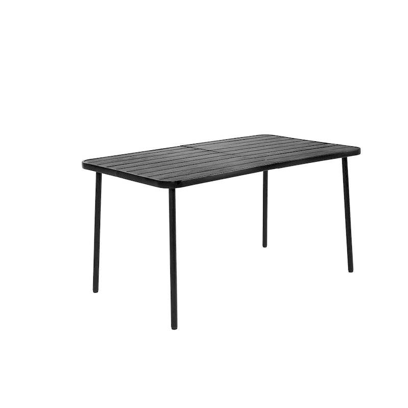 7-Piece Patio Dining Set with 55  Steel Table & Armchairs