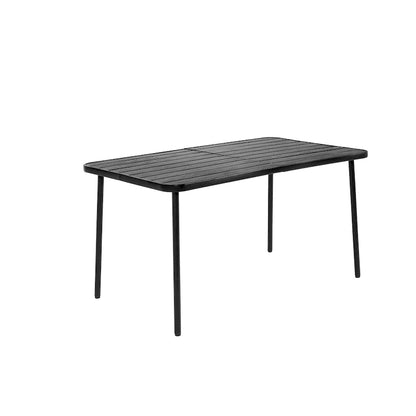 7-Piece Patio Dining Set with 55  Steel Table & Armchairs