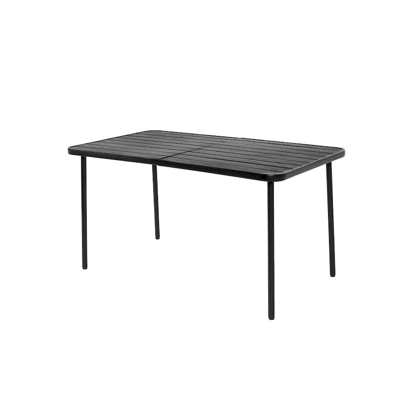 7-Piece Patio Dining Set with 55  Steel Table & Armchairs