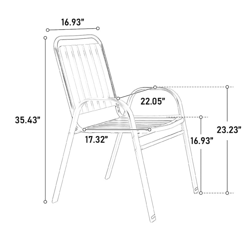 7-Piece Patio Dining Set with 55  Steel Table & Armchairs