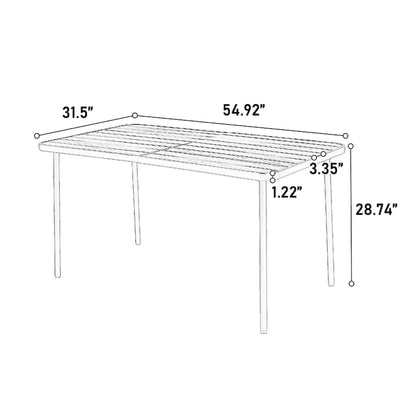 7-Piece Patio Dining Set with 55  Steel Table & Armchairs