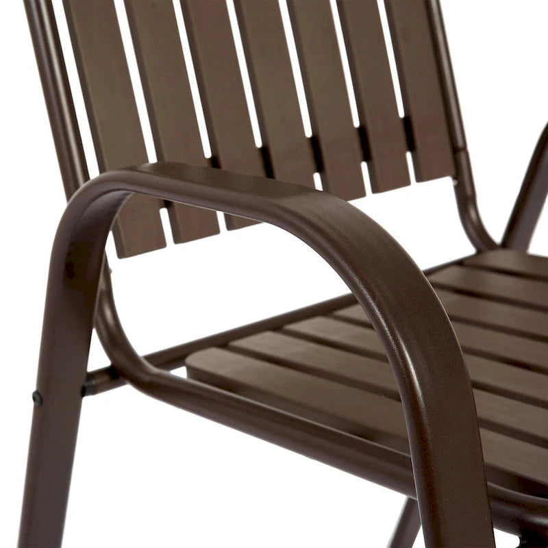 7-Piece Patio Dining Set with 55  Steel Table & Armchairs