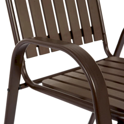 7-Piece Patio Dining Set with 55  Steel Table & Armchairs