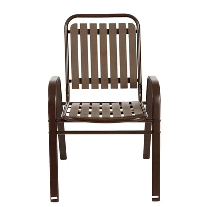 7-Piece Patio Dining Set with 55  Steel Table & Armchairs