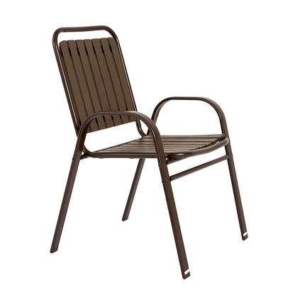 7-Piece Patio Dining Set with 55  Steel Table & Armchairs