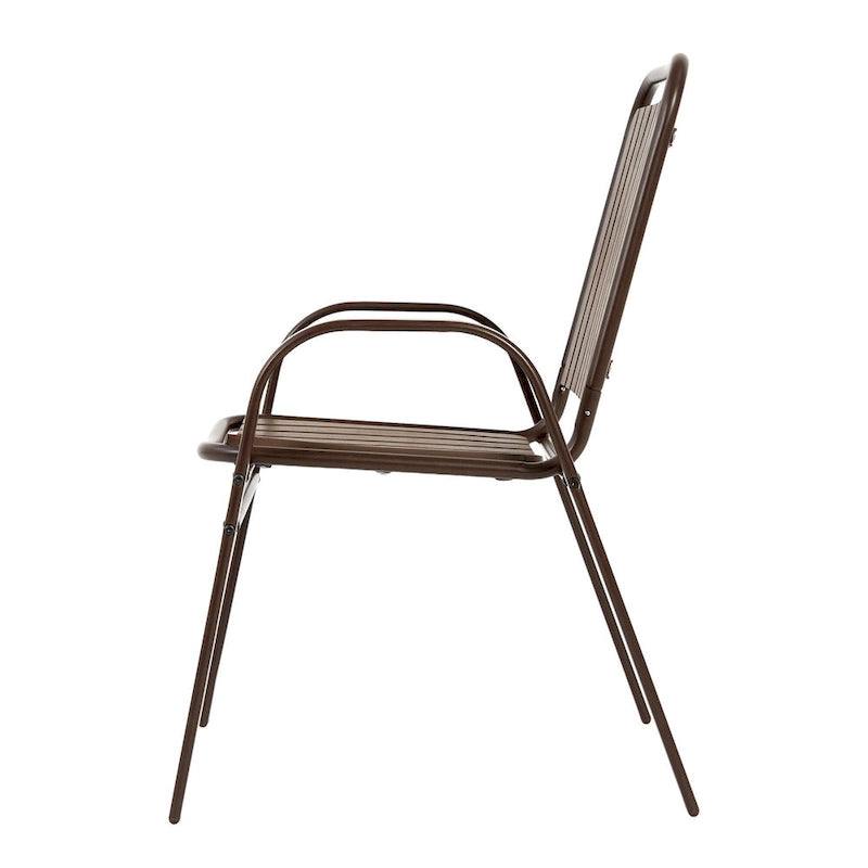 7-Piece Patio Dining Set with 55  Steel Table & Armchairs