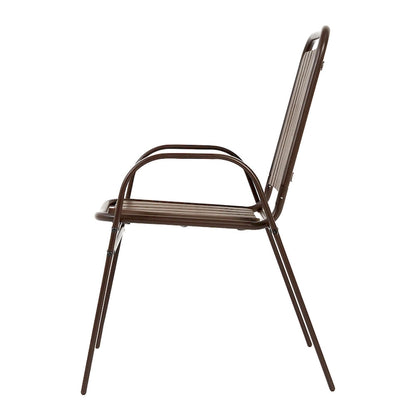 7-Piece Patio Dining Set with 55  Steel Table & Armchairs