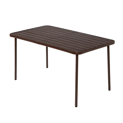 7-Piece Patio Dining Set with 55  Steel Table & Armchairs