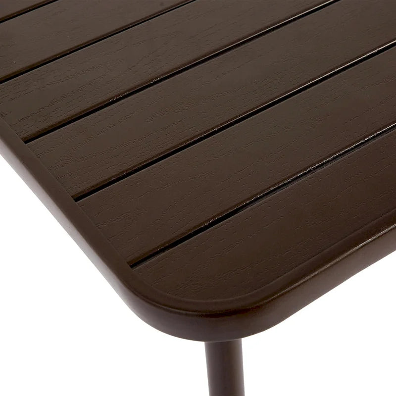 7-Piece Patio Dining Set with 55  Steel Table & Armchairs