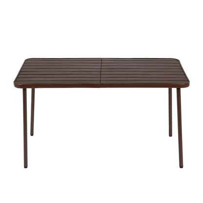 7-Piece Patio Dining Set with 55  Steel Table & Armchairs