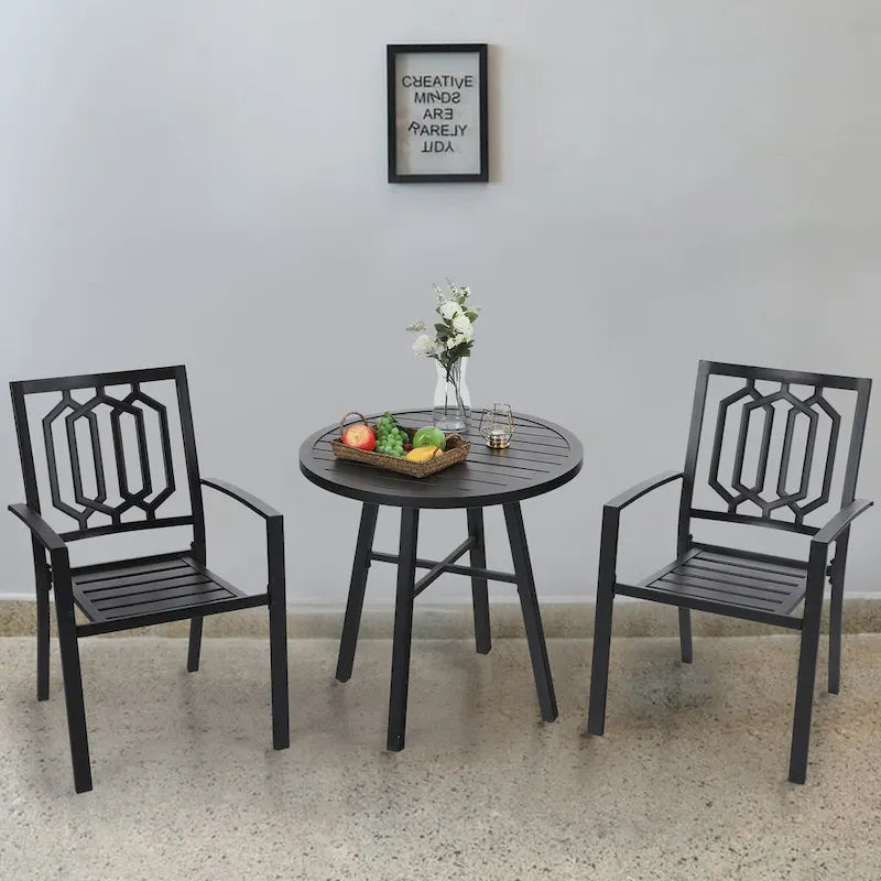 MAISON ARTS Metal Outdoor Patio Bistro Set 3 Pieces Dining Furniture