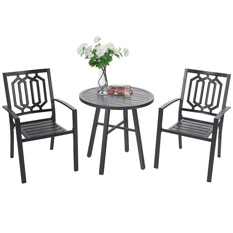 MAISON ARTS Metal Outdoor Patio Bistro Set 3 Pieces Dining Furniture