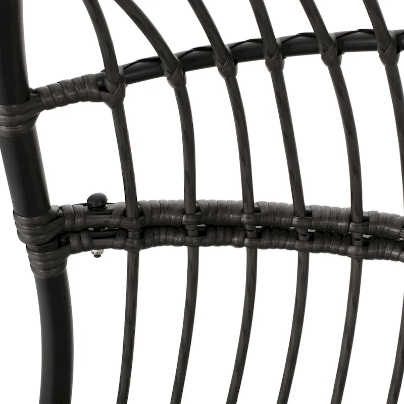 Crumpton Wicker Outdoor Hanging Basket Chair with Cushions by Christopher Knight Home