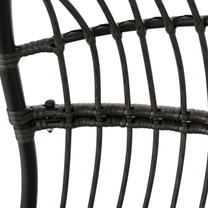 Crumpton Wicker Outdoor Hanging Basket Chair with Cushions by Christopher Knight Home