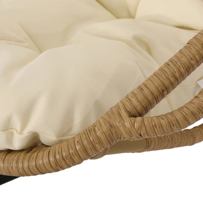 Crumpton Wicker Outdoor Hanging Basket Chair with Cushions by Christopher Knight Home