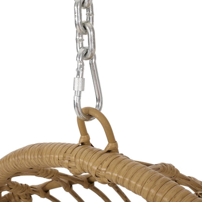 Crumpton Wicker Outdoor Hanging Basket Chair with Cushions by Christopher Knight Home