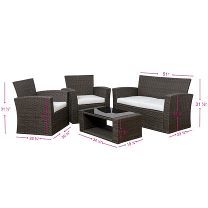 Grandview Outdoor Chocolate 4-piece Patio Conversation Set