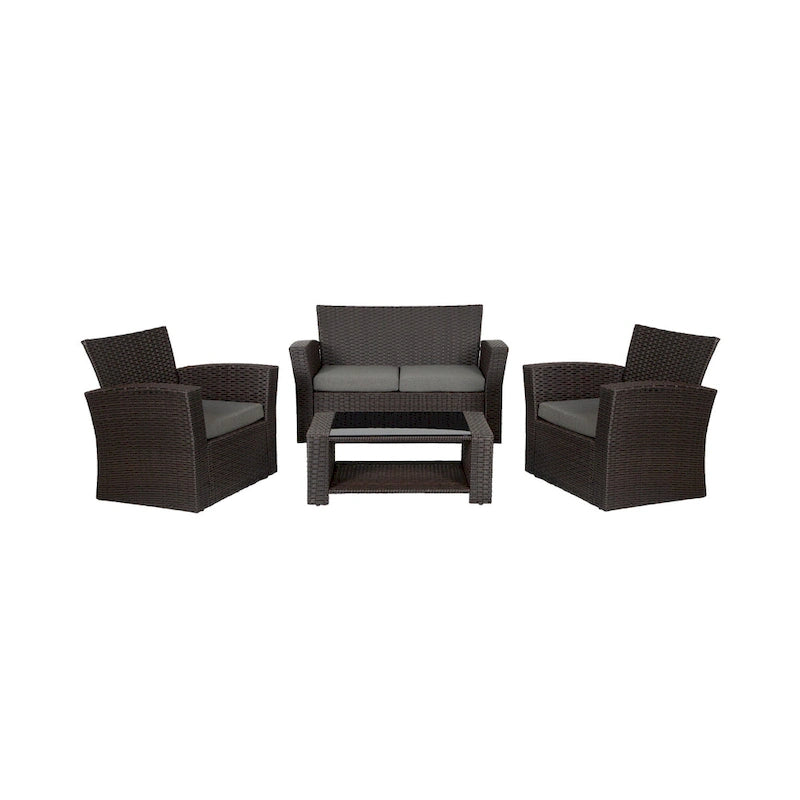 Grandview Outdoor Chocolate 4-piece Patio Conversation Set