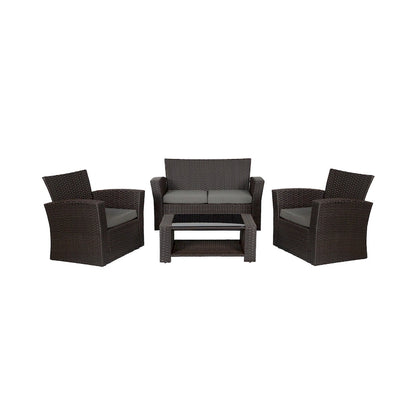 Grandview Outdoor Chocolate 4-piece Patio Conversation Set