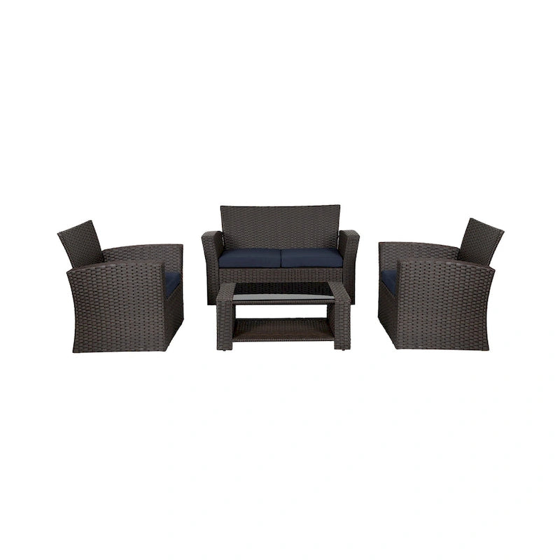 Grandview Outdoor Chocolate 4-piece Patio Conversation Set