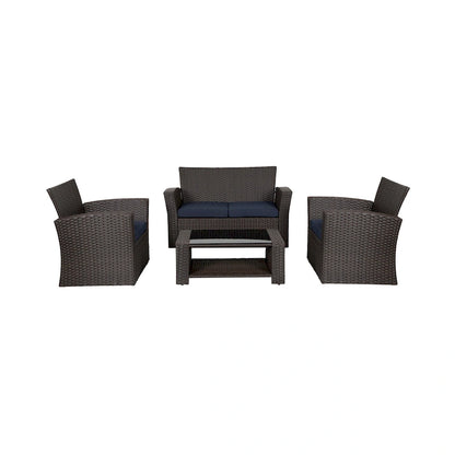 Grandview Outdoor Chocolate 4-piece Patio Conversation Set