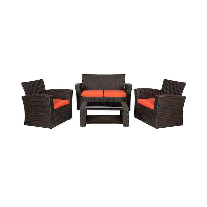 Grandview Outdoor Chocolate 4-piece Patio Conversation Set