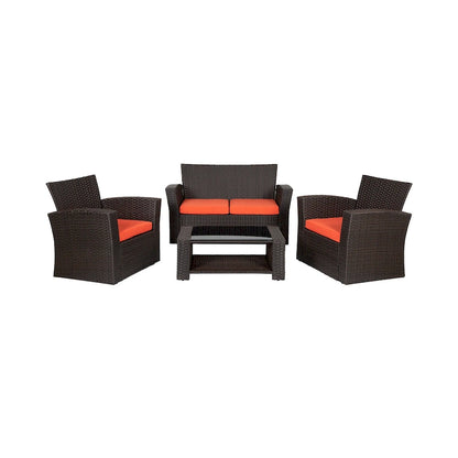 Grandview Outdoor Chocolate 4-piece Patio Conversation Set