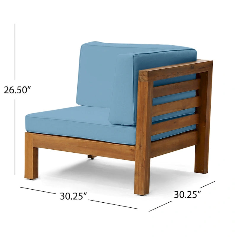 Malawi Outdoor 12-Piece U-Shaped Acacia Wood Sectional Sofa Set with Fire Pit by Christopher Knight Home