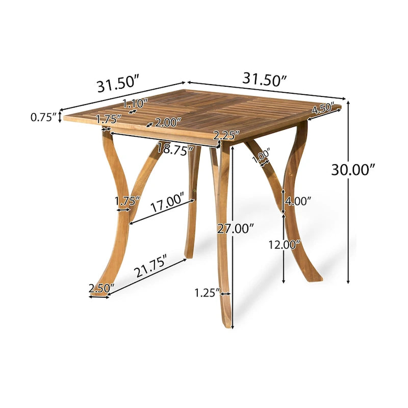 Christopher Knight Home Carroll Outdoor 5-Piece Acacia Wood and Wicker Dining Set