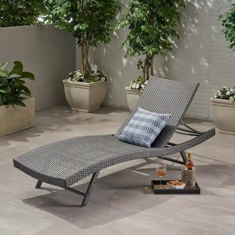 Kauai Outdoor Wicker Chaise Lounge by Christopher Knight Home