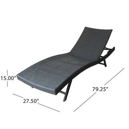 Kauai Outdoor Wicker Chaise Lounge by Christopher Knight Home