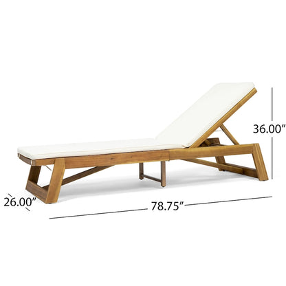 Kyoto Outdoor Acacia Wood 3 Piece Chaise Lounge Set with Water-Resistant Cushions by Christopher Knight Home