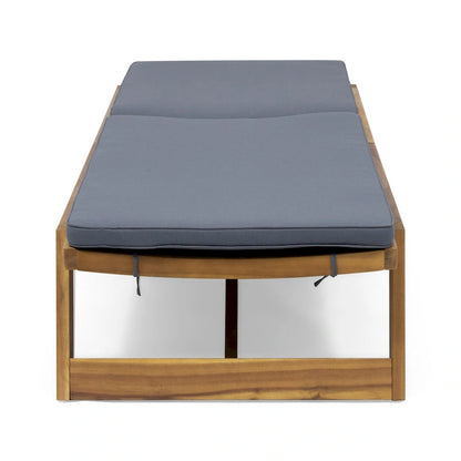 Kyoto Outdoor Acacia Wood 3 Piece Chaise Lounge Set with Water-Resistant Cushions by Christopher Knight Home