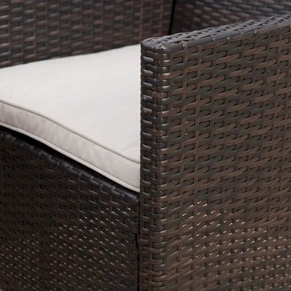 Cobalt Outdoor Wicker Wood Expandable Rectangle Dining Set with Cushions by Christopher Knight Home