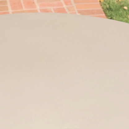 Goleta Outdoor Modern Lightweight Concrete Circular Dining Table with Cross Base by Christopher Knight Home