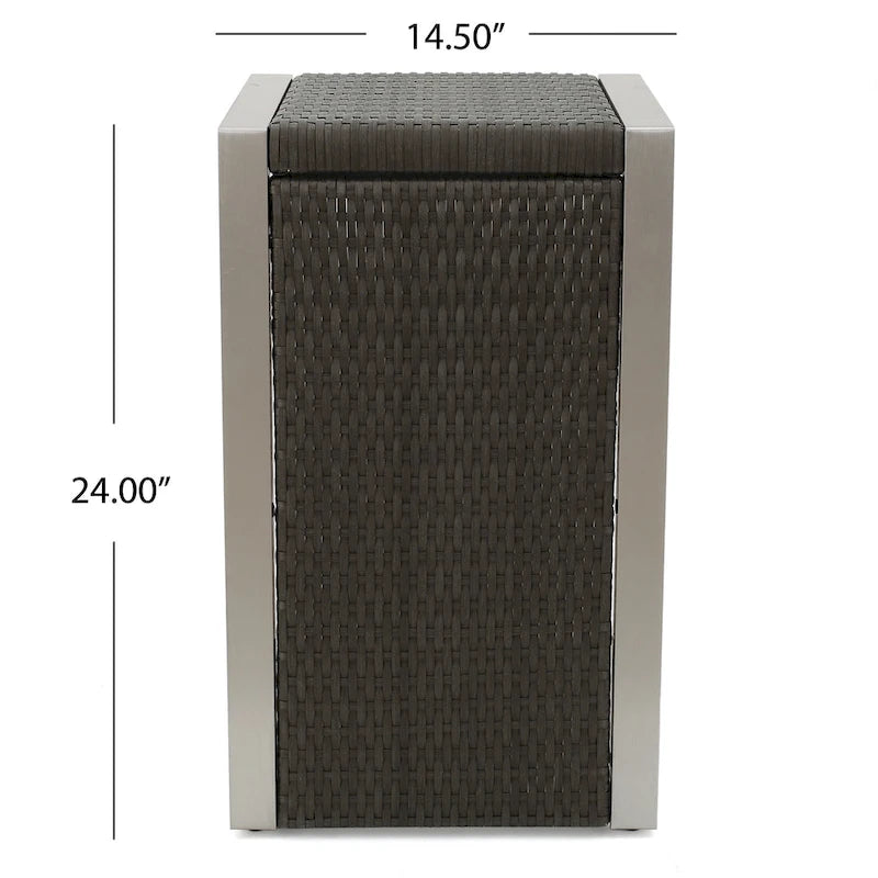 Aviara Outdoor Aluminum Club Chairs with Wicker-Topped Side Table by Christopher Knight Home