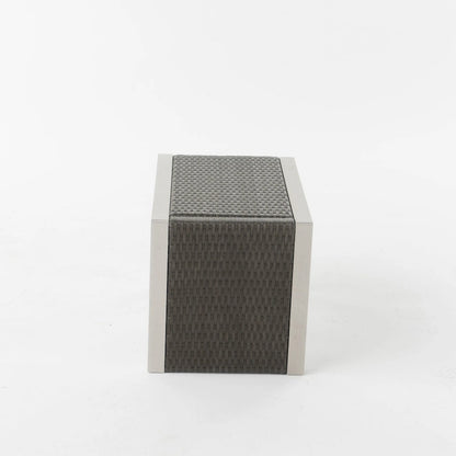 Aviara Outdoor Aluminum Club Chairs with Wicker-Topped Side Table by Christopher Knight Home