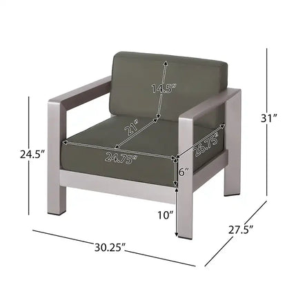 Aviara Outdoor Aluminum Club Chairs with Wicker-Topped Side Table by Christopher Knight Home