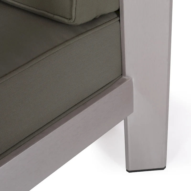 Aviara Outdoor Aluminum Club Chairs with Wicker-Topped Side Table by Christopher Knight Home