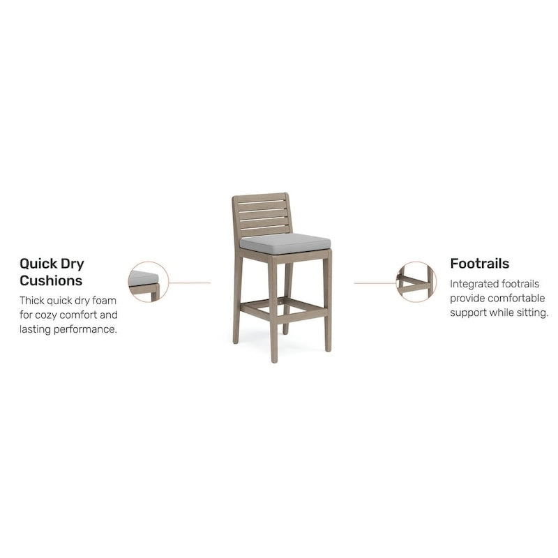 Homestyles Sustain Brown Wood Outdoor Barstool - 18  x 21  x 40