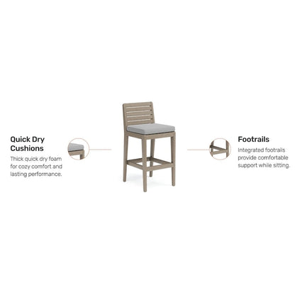 Homestyles Sustain Brown Wood Outdoor Barstool - 18  x 21  x 40