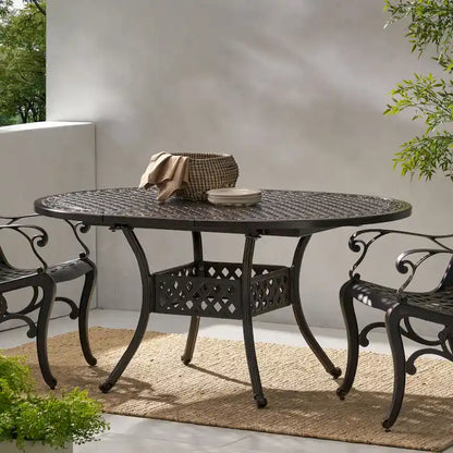 Stock Island Outdoor Oval Dining Table by Christopher Knight Home - 61.00 L x 45.70 W x 28.50 H