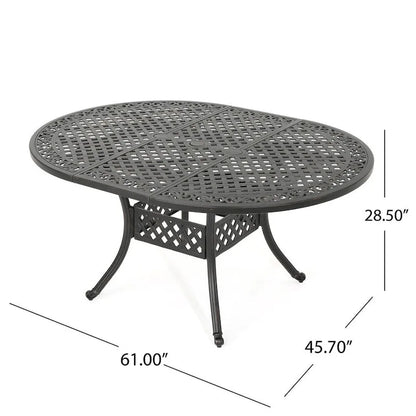 Stock Island Outdoor Oval Dining Table by Christopher Knight Home - 61.00 L x 45.70 W x 28.50 H