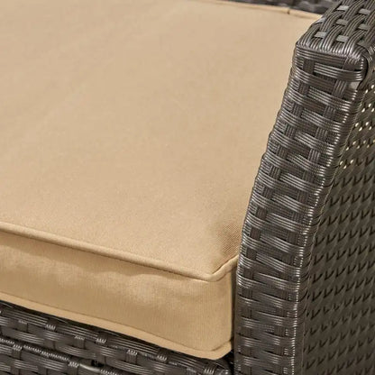 St. Lucia Outdoor 3-Seater Wicker Sofa with Coffee Table by Christopher Knight Home